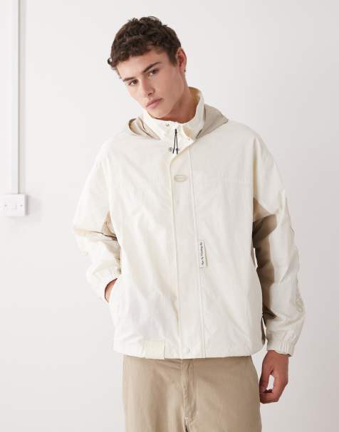 Aape By A Bathing Ape - Offwhite og beige vindjakke i firkantet pasform - view 1