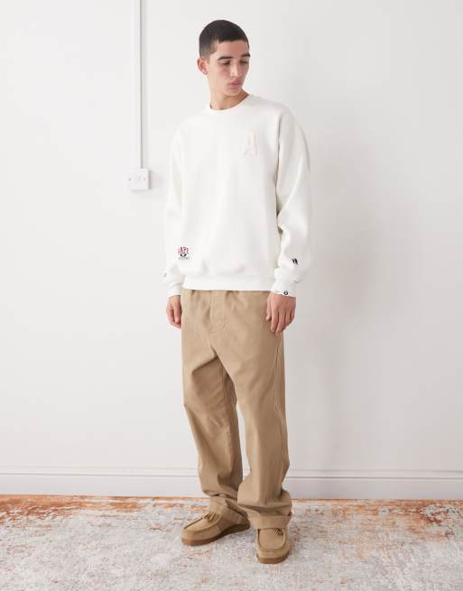 Aape by A Bathing Ape - Offwhite sweatshirt med rund hals og print på ryggen, 2 af 5