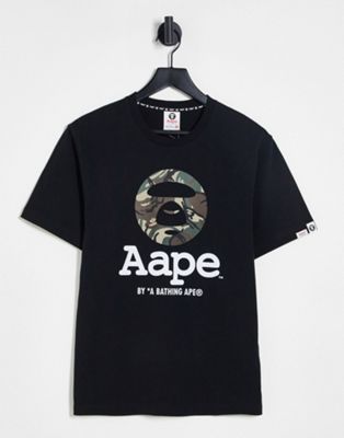 Aape By A Bathing Ape OG moonface camo t-shirt in black - ASOS Price Checker