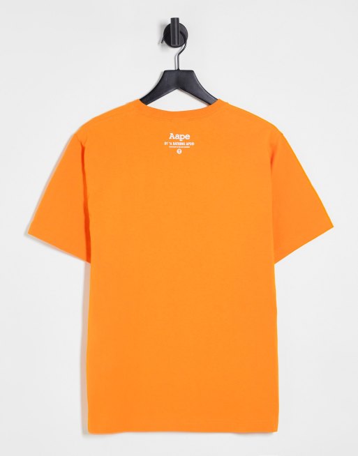 Aape by a bathing ape OG moonface Camo t-shirt in orange | ASOS