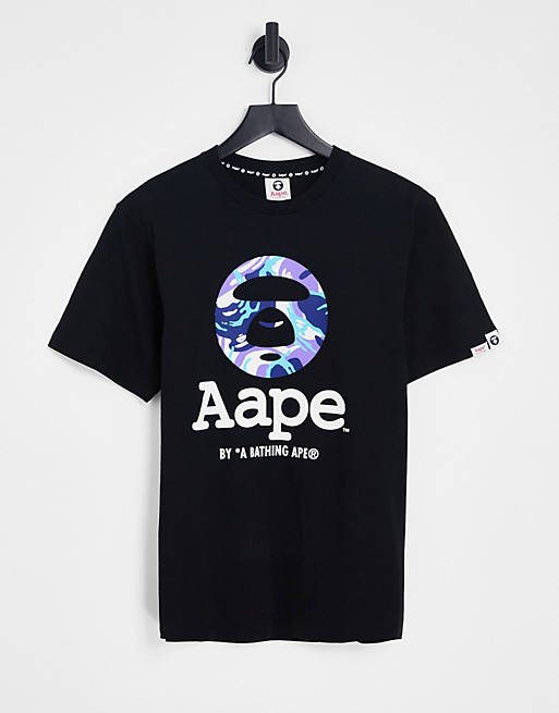 AAPE by A Bathing Ape og moonface t-shirt in black | ASOS