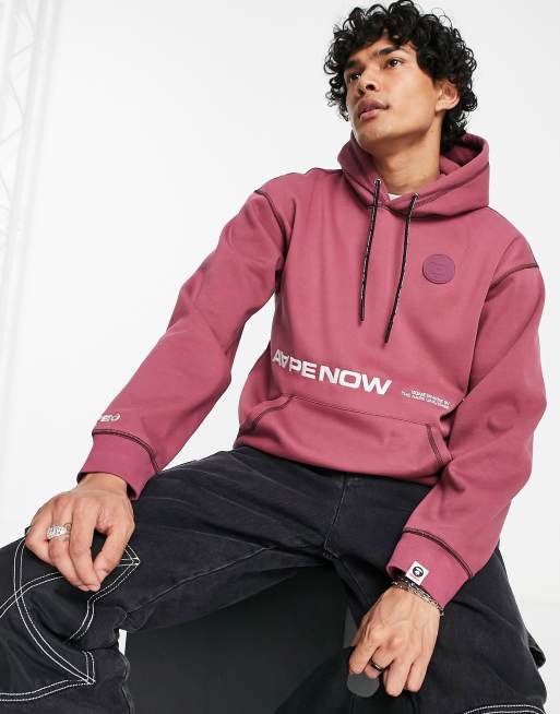 AAPE By A Bathing Ape - One Point - Felpa con cappuccio comoda rossa