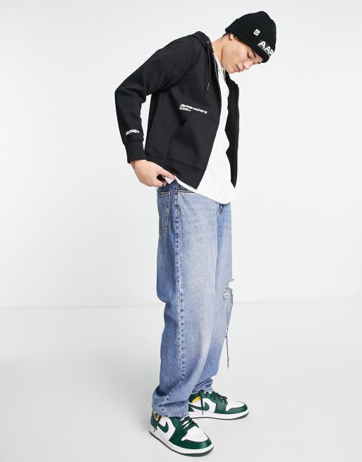 AAPE By A Bathing Ape one point full-zip hoodie in black