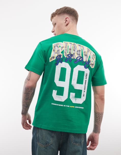 Aape by A Bathing Ape oversize t-shirt i grönt med tryck på ryggen - view 1