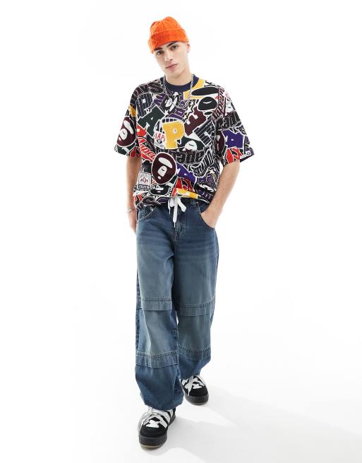 Aape By A Bathing Ape oversized all over print short sleeve t-shirt in multi