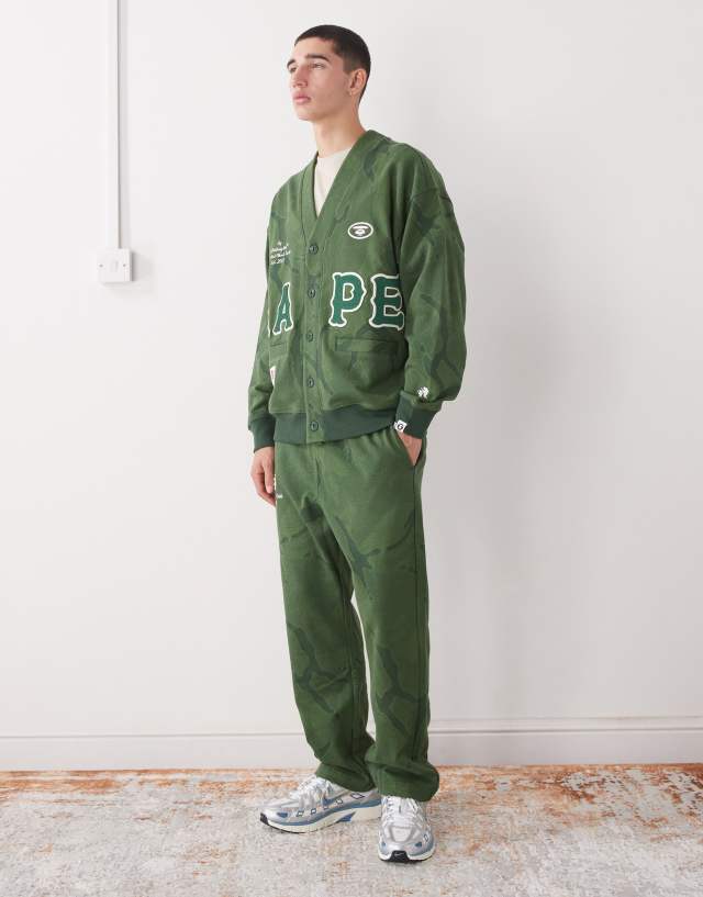 Aape by A Bathing Ape oversized cardigan in dark green camo with