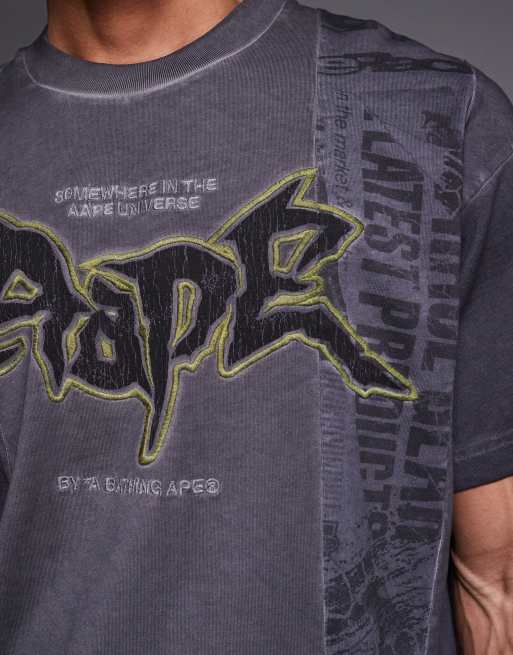 Aape By A Bathing Ape - Oversized gesplitst T-shirt met print op de voorkant in multi, 5 van 5