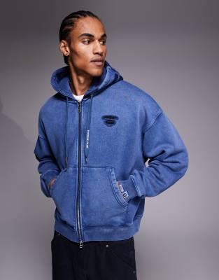 Aape By A Bathing Ape oversized heavyweight zip through hoodie in