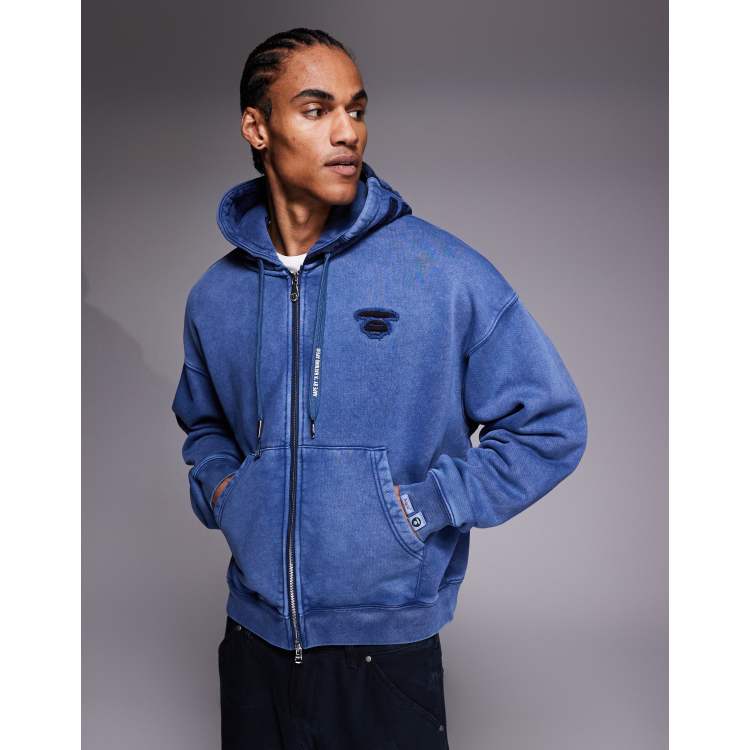 Aape By A Bathing Ape oversized heavyweight zip through hoodie in