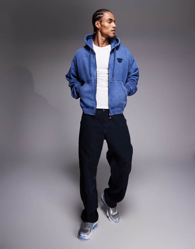 Aape By A Bathing Ape oversized heavyweight zip through hoodie in