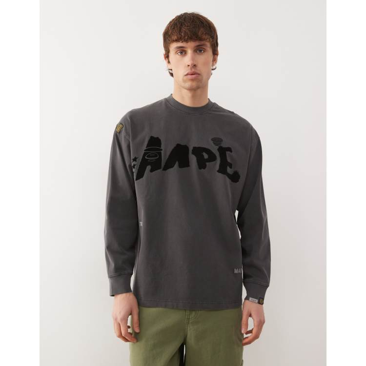 Aape By A Bathing Ape oversized long sleeve T-shirt in washed
