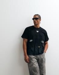Aape by A Bathing Ape oversized motocross t-shirt in black