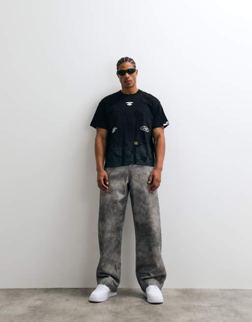 Aape by A Bathing Ape oversized motocross T-shirt in zwart, 4 van 5