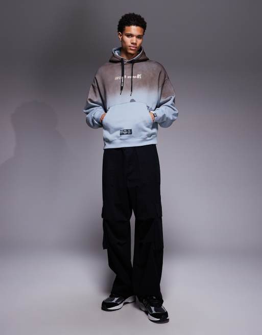 Aape By A Bathing Ape® - Oversized pullover hoodie in gewassen blauw met borduursel op de rug, 2 van 5