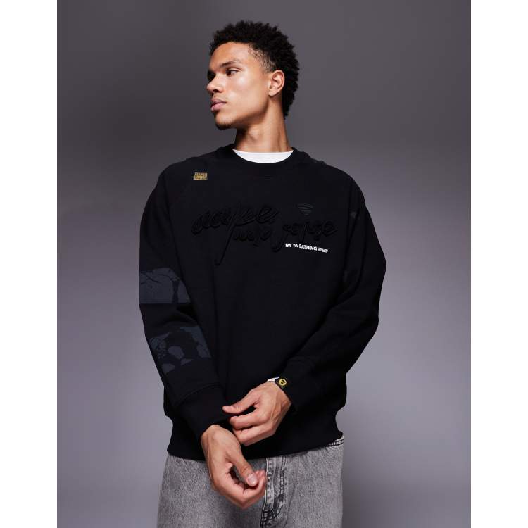 Aape by A Bathing Ape oversized sweatshirt in black with chest