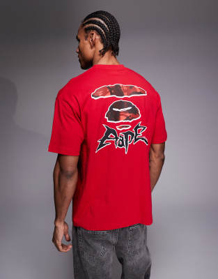 Aape by A Bathing Ape oversized T-shirt in red | ASOS