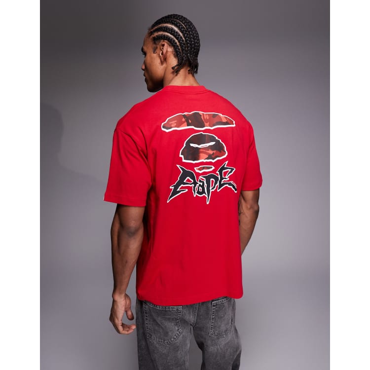 Aape by A Bathing Ape oversized T-shirt in red | ASOS