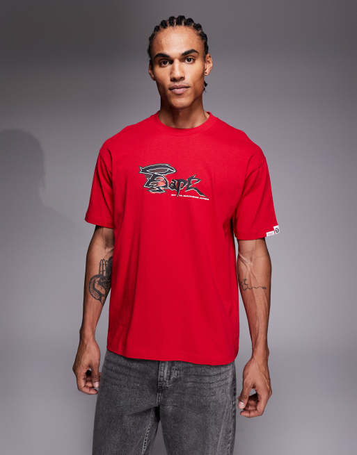 Aape by A Bathing Ape oversized T-shirt in red | ASOS