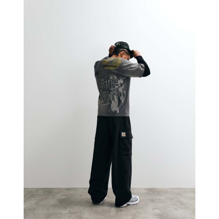 Aape by A Bathing Ape oversized t-shirt in washed charcoal with