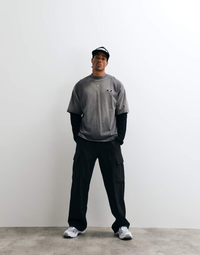Aape by A Bathing Ape oversized t-shirt in washed charcoal with
