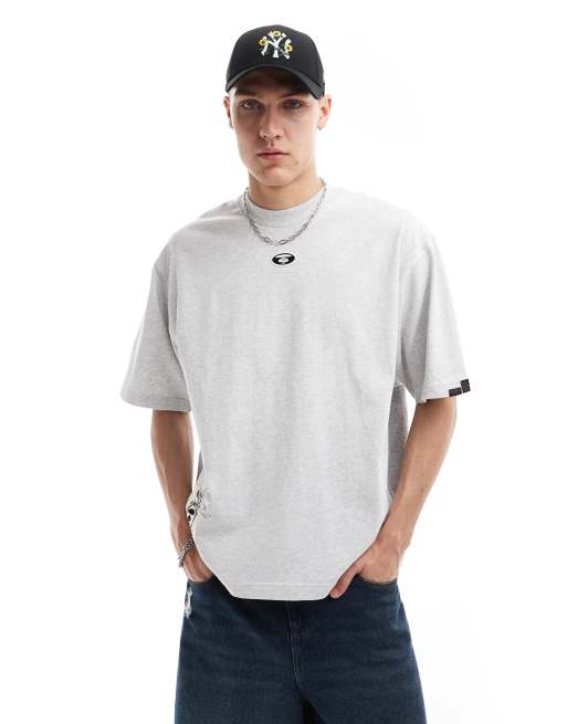 Aape By A Bathing Ape® - Oversized T-shirt met gestikte vlakken in grijs, 2 van 4