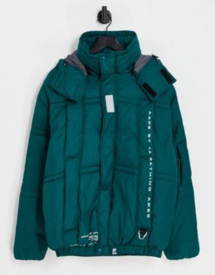 AAPE by A Bathing Ape padded jacket in green - ASOS Price Checker