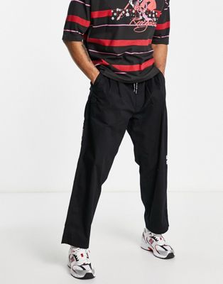 AAPE By A Bathing Ape twill trousers in black - ASOS Price Checker