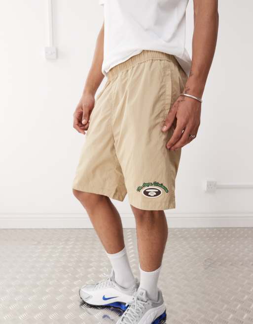 Aape by A Bathing Ape - Pantaloncini beige con logo , 2 di 5