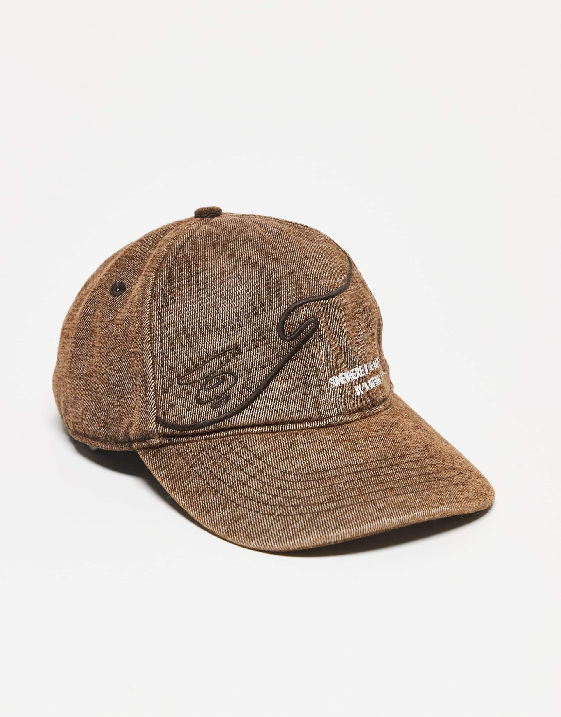 aape by a bathing ape patchwork baseball cap in brown