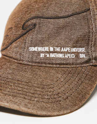 Aape By A Bathing Ape Patchwork Baseball Cap In Brown