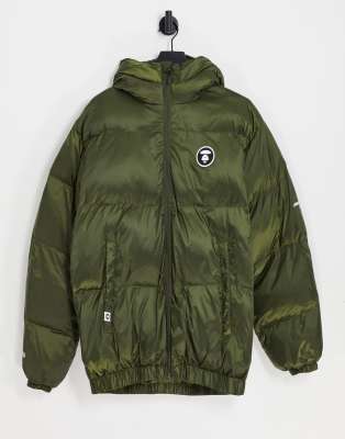 AAPE By A Bathing Ape puffer jacket in khaki - ASOS Price Checker