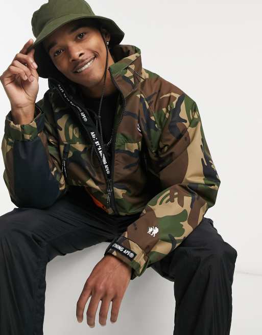 pe By A Bathing Ape Primaloft Jacket With Fold Into Collar Hood In Camo Asos