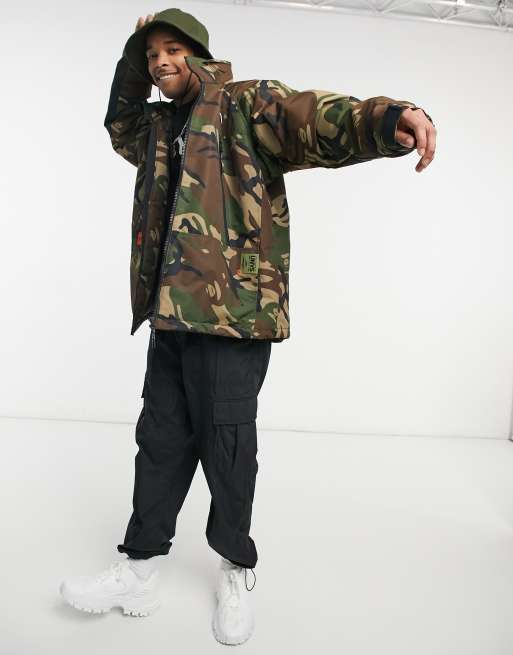 pe By A Bathing Ape Primaloft Jacket With Fold Into Collar Hood In Camo Asos