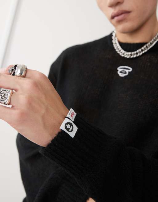 Aape By A Bathing Ape printed back logo jumper in black