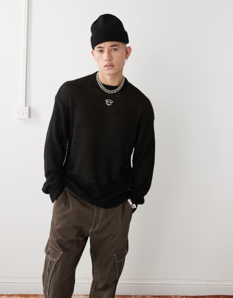 AAPE By A Bathing Ape printed back logo sweater in black - view 1