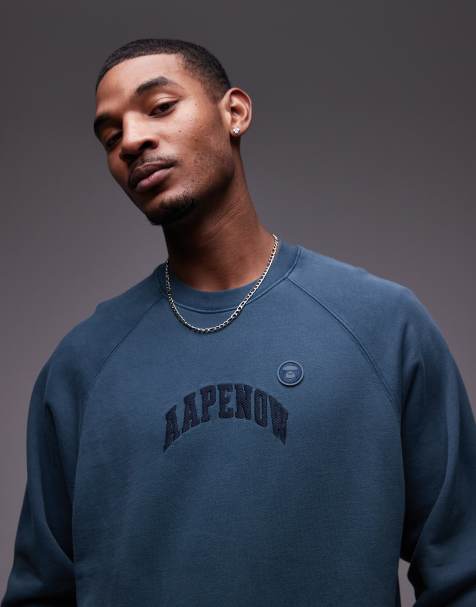 Aape by A Bathing Ape printed logo sweatshirt in dark green - view 1