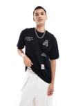 [AAPE BY A BATHING APE®] Aape by A Bathing Ape printed logo t-shirt in black Chest 32 Black