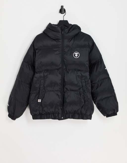 AAPE By A Bathing Ape puffer jacket in black | ASOS