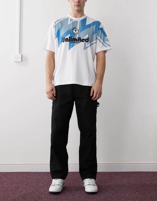 Aape by A Bathing Ape pull on straight leg carpenter pants in black