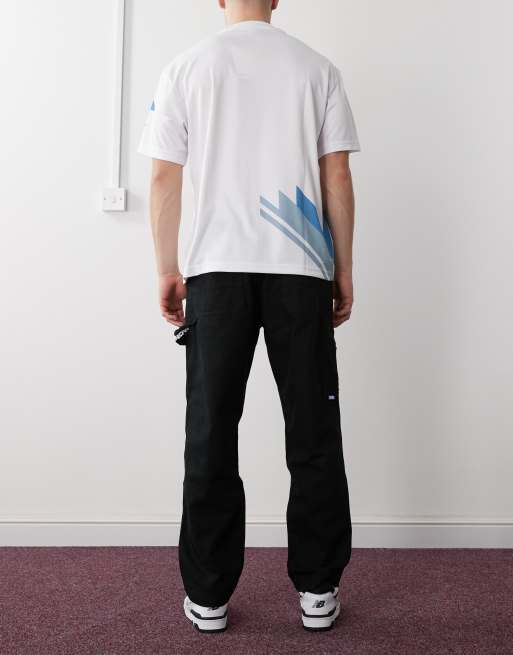 Aape by A Bathing Ape pull on straight leg carpenter pants in black