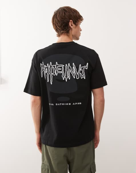 Aape By A Bathing Ape - Recht T-shirt met logoprint op de borst en rug in zwart - view 1
