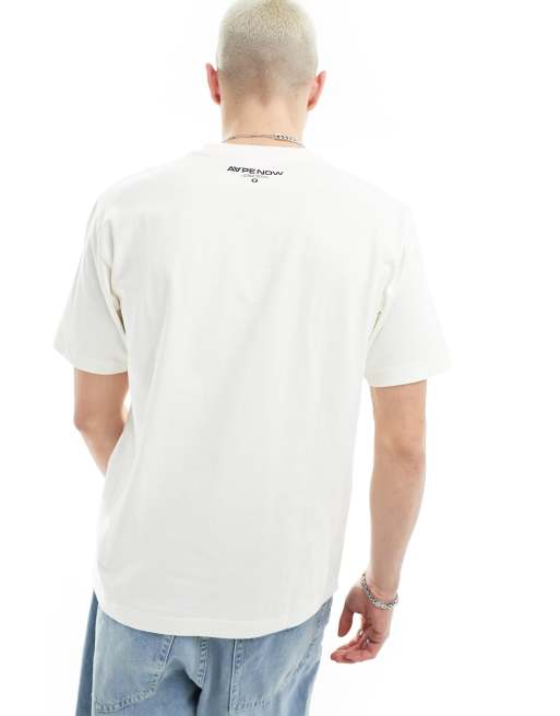 A bathing ape white t shirt best sale