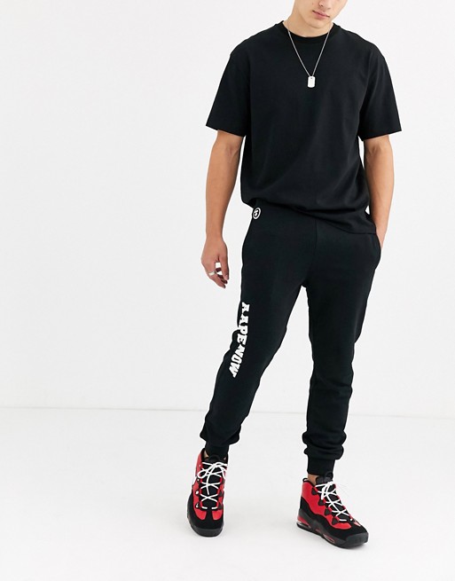 AAPE By A Bathing Ape regular fit sweatpant with camo back pocket in black