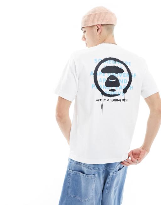 AAPE By A Bathing Ape - Regular-fit T-shirt met korte mouwen en print op de achterkant in wit