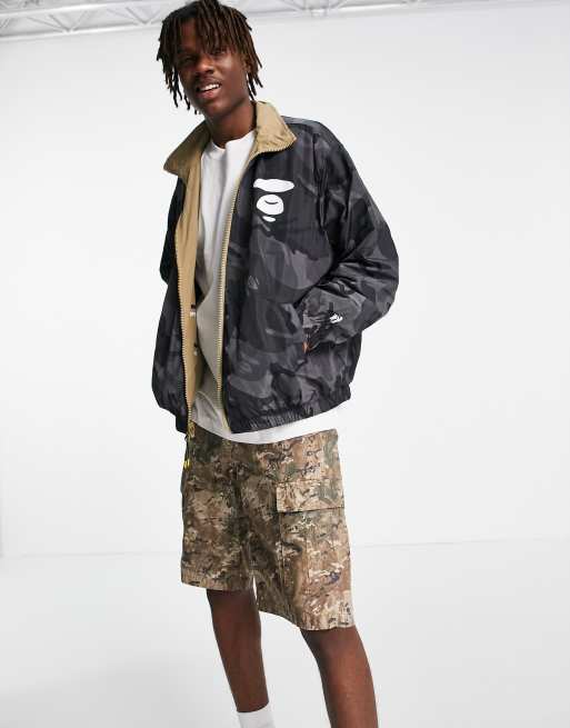 AAPE By A Bathing Ape reversible camo jacket in tan