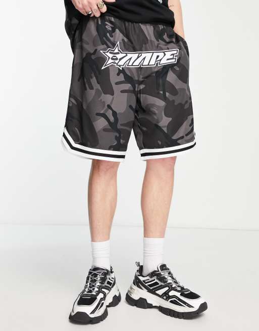 AAPE By A Bathing Ape reversible college mesh shorts in black | ASOS