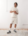 [AAPE BY A BATHING APE®] Aape by A Bathing Ape reversible logo sweat shorts in off white S CREAM