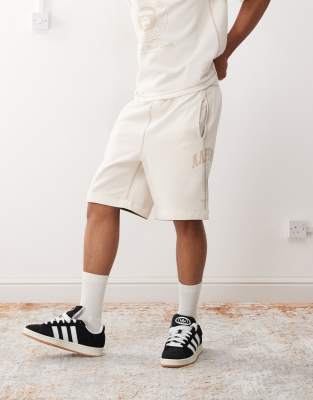 Aape By A Bathing Ape Reversible Logo Sweatshirt Fabric Shorts In White