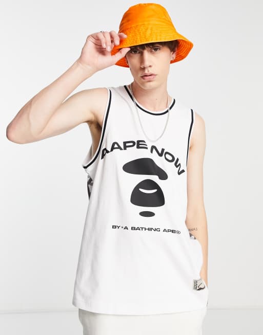 AAPE By A Bathing Ape reversible rock climber mesh vest in white