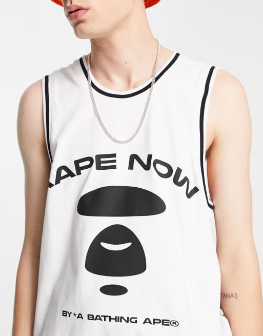 AAPE By A Bathing Ape reversible rock climber mesh vest in white
